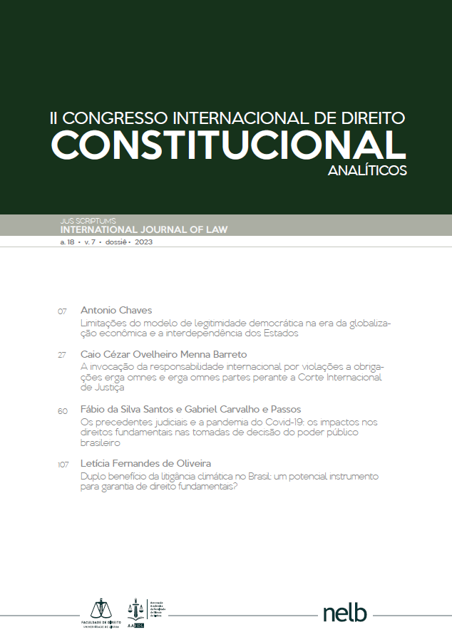 					Visualizar v. 7 n. Especial (2023): Dossiê | Analíticos do II Congresso Internacional de Direito Constitucional
				